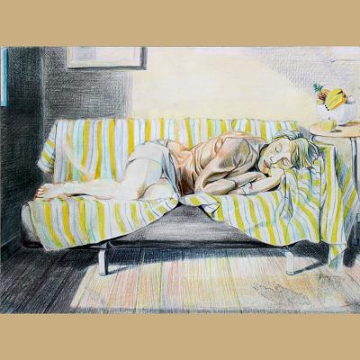Post ludio <p>crayons colorés sur papier, cm 25 x 38<br class='autobr' />
2014</p>